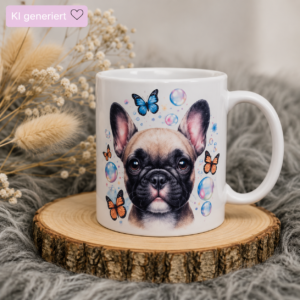 Personalisierte Glitzertasse mit Wunschmotiv